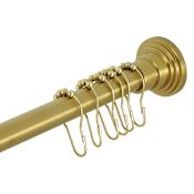 Kingston Brass Adjustable Shower Rod and Shower Ring Set Brushed Brass