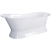 Kingston Brass Aqua Eden 67" Free Standing Cast Iron Tub with 7" Faucet Drillings White