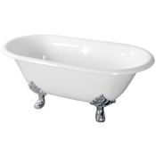Kingston Brass Aqua Eden 60" Clawfoot Cast Iron Tub White / Polished Chrome