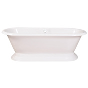 Kingston Brass Aqua Eden 72" Free Standing Cast Iron Soaker Bathtub with Center Drain White