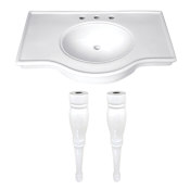 Kingston Brass Templeton 37" Wide Ceramic Console Sink White