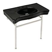 Kingston Brass Bristol 35" Single Basin Console Sink Set with Ceramic Vanity Top Black / Polished Nickel