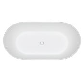Kingston Brass Aqua Eden 64-9/16" Free Standing Solid Surface Soaking Tub with Center Drain Matte White