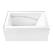 Kingston Brass Oriel 48" Three Wall Alcove Acrylic Soaking Tub with Left Drain and Overflow Glossy White