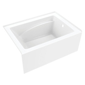 Kingston Brass Ambry 48" Three Wall Alcove Acrylic Soaking Tub with Right Drain and Overflow Glossy White