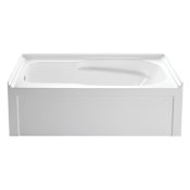 Kingston Brass Oriel 60" Three Wall Alcove Acrylic Soaking Tub with Left Drain, and Overflow White