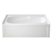Kingston Brass Oriel 60" Three Wall Alcove Acrylic Soaking Tub with Right Drain, and Overflow White