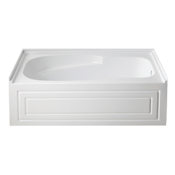 Kingston Brass Oriel 60" Three Wall Alcove Acrylic Soaking Tub with Right Drain, and Overflow White