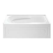 Kingston Brass Oriel 60" Three Wall Alcove Acrylic Soaking Tub with Right Drain, and Overflow White