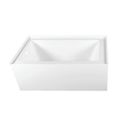 Kingston Brass Aqua Eden 60" Three Wall Alcove Acrylic Soaking Tub with Left Drain and Overflow White