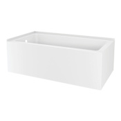 Kingston Brass Aqua Eden 60" Two Wall Acrylic Soaking Tub with Left Drain White