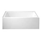 Kingston Brass Oriel 60" Three Wall Alcove Acrylic Soaking Tub with Right Drain, and Overflow White