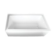 Kingston Brass Aqua Eden 66" Three Wall Alcove Acrylic Soaking Tub with Right Drain Hole - Less Assembly and Overflow White