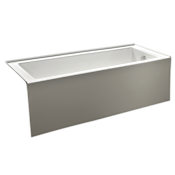 Kingston Brass Aqua Eden 60" Three Wall Alcove Acrylic Soaking Tub with Right Drain White