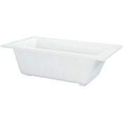Kingston Brass Aqua Eden 60" Drop In / Undermount Acrylic Soaking Tub with Reversible Drain and Overflow Glossy White