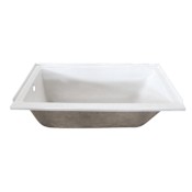 Kingston Brass Aqua Eden 60" Drop In Acrylic Soaking Tub with Left Drain White