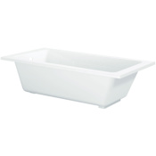 Kingston Brass Aqua Eden 67" Drop In / Undermount Acrylic Soaking Tub with Reversible Drain and Overflow Glossy White