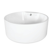 Kingston Brass Aqua Eden 53" Free Standing Acrylic Soaking Tub with Center Drain, Drain Assembly, and Overflow Glossy White
