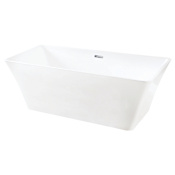 Kingston Brass Paris 67" Free Standing Brass Soaking Tub with Center Drain Assembly and Overflow White