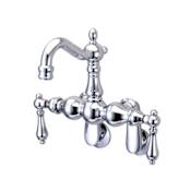 Kingston Brass Vintage Wall Mounted Clawfoot Tub Filler with Metal Lever Handles Polished Chrome