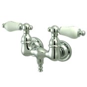 Kingston Brass Vintage Wall Mounted Clawfoot Tub Filler with Porcelain Lever Handles Polished Chrome