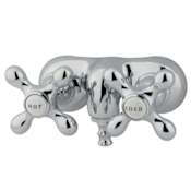 Kingston Brass Vintage Wall Mounted Clawfoot Tub Filler with Metal Cross Handles Polished Chrome