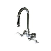 Kingston Brass Vintage Wall Mounted Clawfoot Tub Filler with Porcelain Lever Handles Polished Chrome