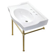 Kingston Brass Victorian 30" Console Sink Brushed Brass