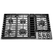 KitchenAid 36 Inch Wide Built-In Gas Cooktop with Even-Heat™ Stainless Steel
