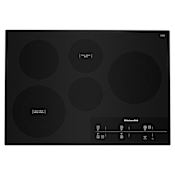 KitchenAid 30 Inch Wide 5 Burner Electric Cooktop with Even Heat Elements Black