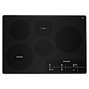 KitchenAid 30 Inch Wide 5 Burner Electric Cooktop with Even Heat Elements Stainless Steel