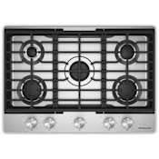 KitchenAid 30 Inch Wide 5 Burner Gas Cooktop with Knob Controls and Simmer Burner Stainless Steel