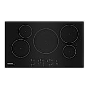 KitchenAid 36 Inch Wide 5 Burner Induction Cooktop with Sensor Induction Technology Black