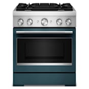 KitchenAid 30 Inch Wide Free Standing, Slide In Dual Fuel Range with Ultra Power Dual-Flame Burners and Even-Heat True Convection Agave