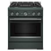 KitchenAid 30 Inch Wide Free Standing, Slide In Gas Range with Ultra Power Dual-Flame Burners and Even-Heat True Convection Juniper