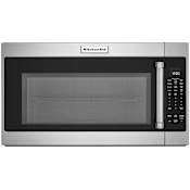 KitchenAid 30 Inch Wide 2 Cu. Ft. 1000 Watt Fingerprint Resistant Over the Range Microwave PrintShield Stainless