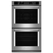 KitchenAid 30 Inch Wide Electric 10.0 Cu. Ft. Double Wall Oven with Even-Heat True Convection Upper Oven and Thermal Lower Oven Stainless Steel