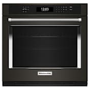 KitchenAid 30 Inch Wide 5 Cu. Ft. Fingerprint Resistant Electric Single Oven with Air Fry Black Stainless Steel