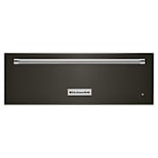 KitchenAid 30 Inch Wide Electric Warming Drawer with Sensor Temperature Control Black Stainless