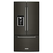 KitchenAid 36 Inch Wide 23.8 Cu. Ft. Capacity Counter Depth French Door Refrigerator with FreshChill Crisper Bin Black Stainless Steel