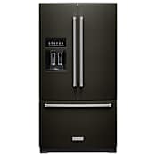 KitchenAid 36 Inch Wide 27 Cu. Ft. Energy Star Certified French Door Refrigerator with Measured Water Fill Black Stainless