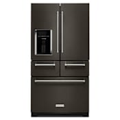 KitchenAid 36 Inch Wide 25.8 Cu. Ft. Multi-Door Refrigerator with In-Door-Ice System and Platinum Interior Design Black Stainless
