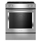 KitchenAid 30 Inch Wide 6.4 Cu. Ft. Slide-In Electric Range with Downdraft Ventilation Stainless Steel