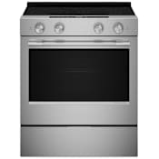 KitchenAid 30 Inch Wide 5.3 Cu. Ft. Energy Star Certified Free Standing, Slide In Fingerprint Resistant Electric Range with Even-Heat True Convection Fingerprint Resistant Stainless Steel