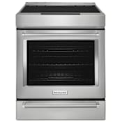 KitchenAid 30 Inch Wide 6.40 Cu. Ft. Slide In Electric Induction Range with Even-Heat™ Stainless Steel