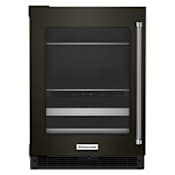 KitchenAid 24 Inch Wide Beverage Center with Motion Activated LED Lighting Black Stainless Steel with PrintShield