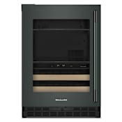KitchenAid 24 Inch Wide Left Hinge 14 Bottle Capacity Wine and Beverage Cooler with Temperature Monitoring System and Door Alarm Juniper
