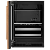 KitchenAid 24 Inch Wide Left Hinge 14 Bottle Capacity Panel Ready Wine and Beverage Cooler with Temperature Monitoring System and Door Alarm Panel Ready