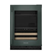 KitchenAid 24 Inch Wide Right Hinge 14 Bottle Capacity Wine and Beverage Cooler with Temperature Monitoring System and Door Alarm Juniper