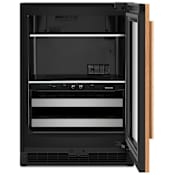 KitchenAid 24 Inch Wide Right Hinge 14 Bottle Capacity Panel Ready Wine and Beverage Cooler with Temperature Monitoring System and Door Alarm Panel Ready